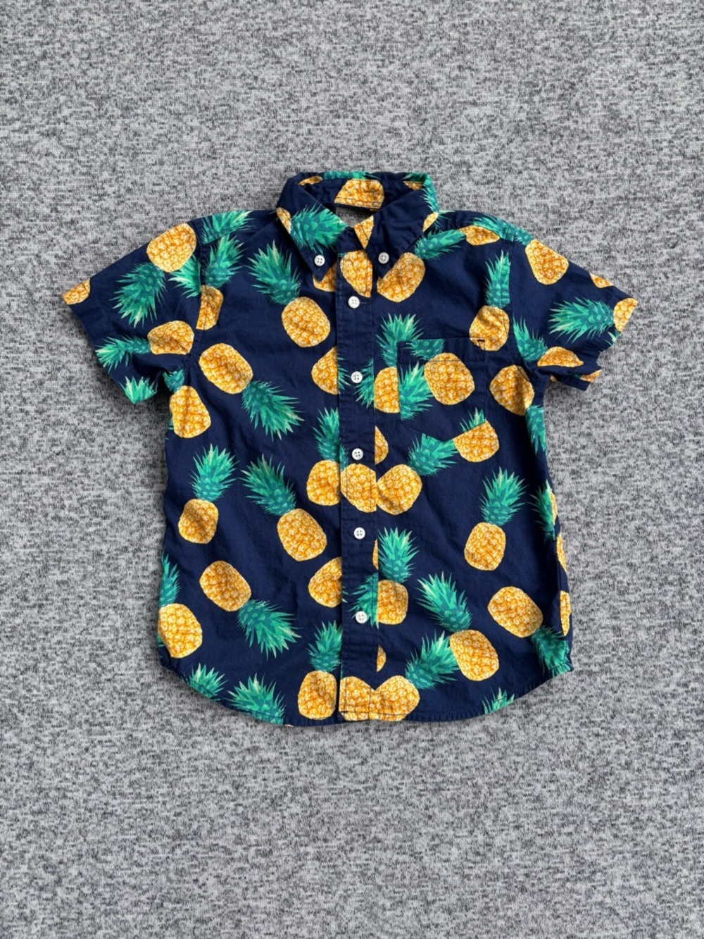 Crew Cut Pineapple Short Sleeve Button Front Shirt